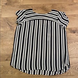 Stylish black and while striped Loft top